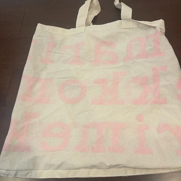 nwot Marimekko Pink and Cream cotton Tote Bag - Picture 7 of 9